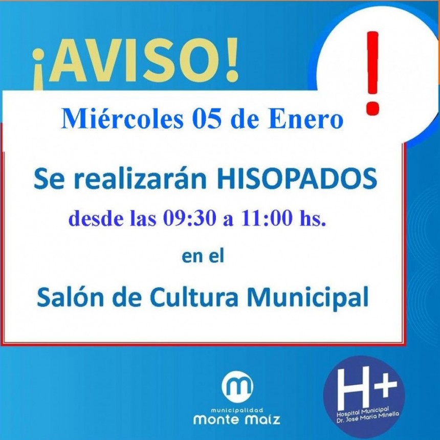 CONTINÚAN LOS HISOPADOS EN LA CASA DE LA CULTURA