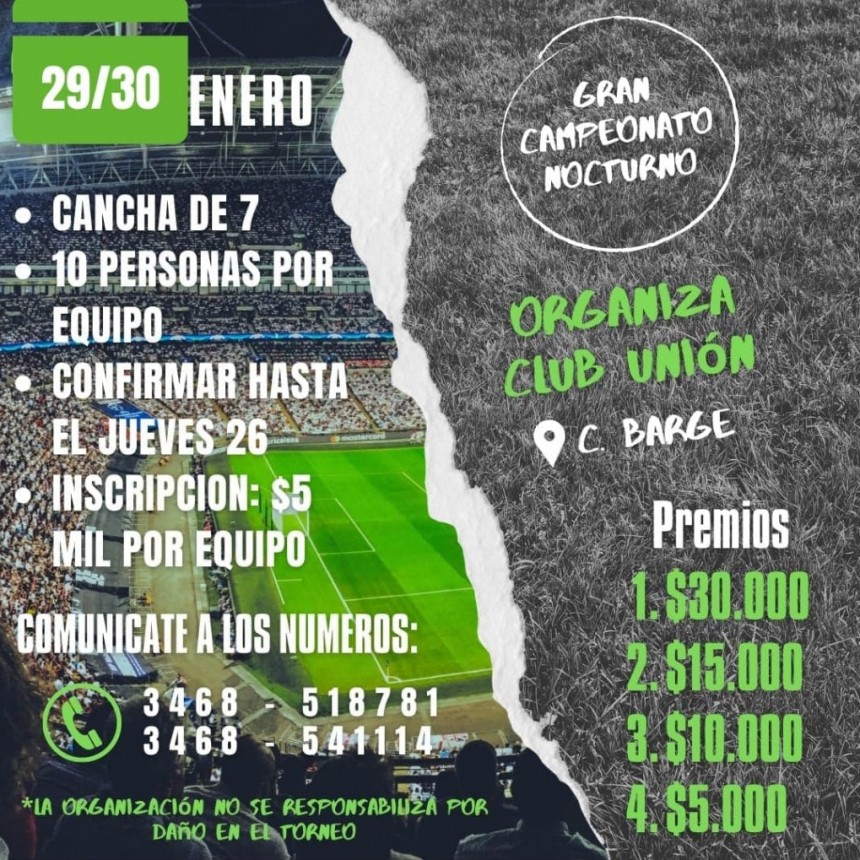 CAMPEONATO DE FÚTBOL 7 EN COLONIA BARGE