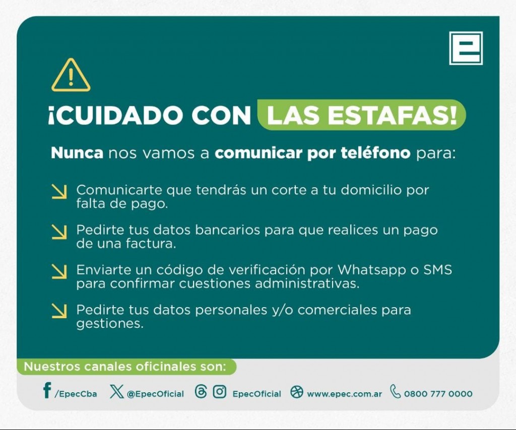 INTENTOS DE ESTAFAS TELEFÓNICAS