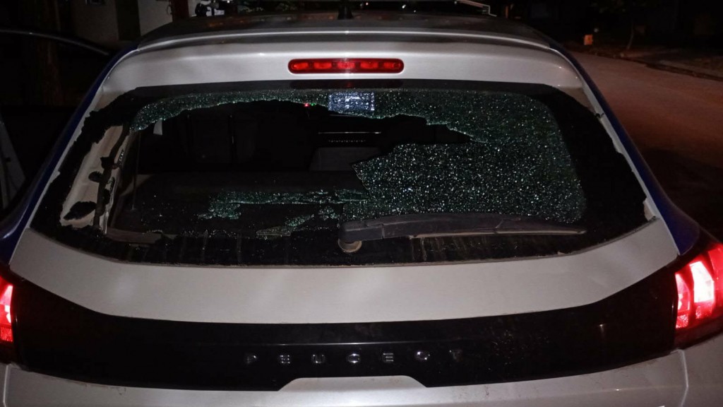 MENORES DAÑARON MÓVIL DE LA GUARDIA LOCAL