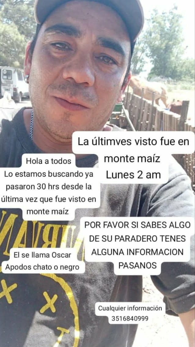 BUSCAN A UN HOMBRE QUE HABRÍA ESTADO EN MONTE MAÍZ