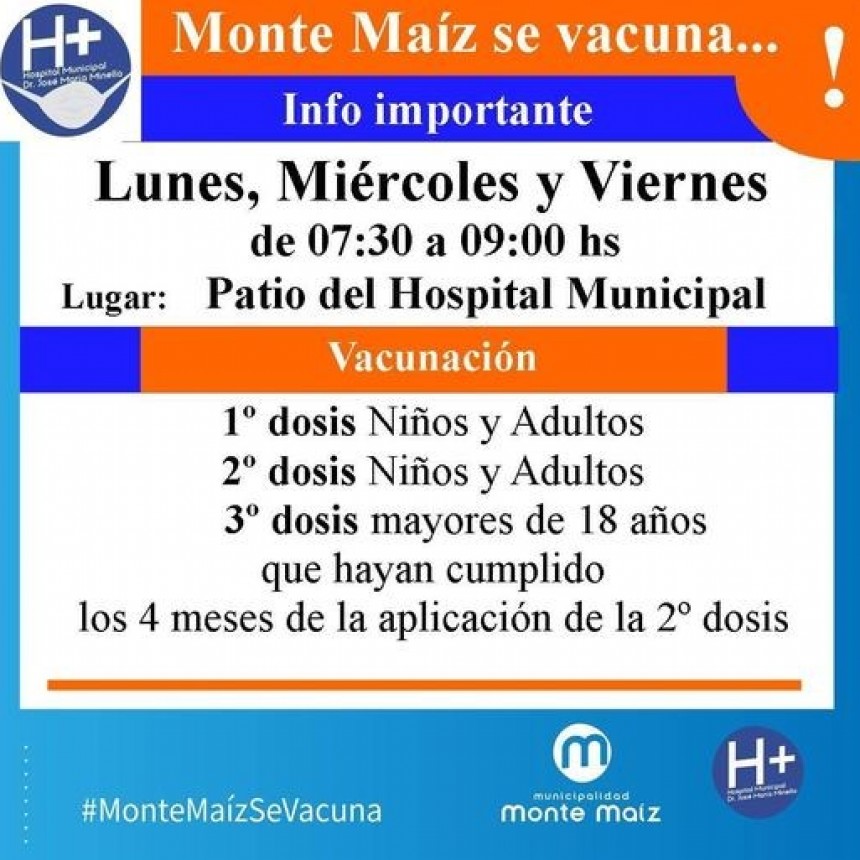 VACUNACIÓN PARA COVID-19 EN MONTE MAÍZ