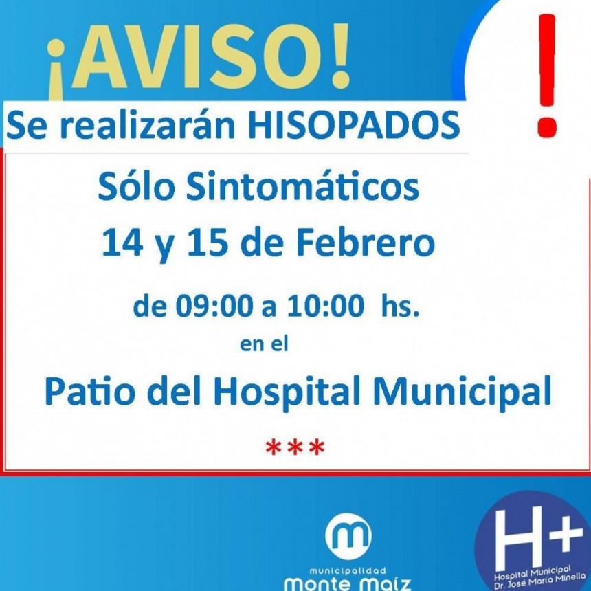 HISOPADOS SOLO A PERSONAS CON SÍNTOMAS