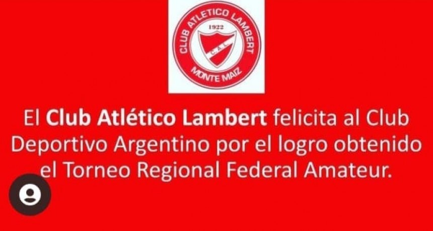 EL SALUDO DE LAMBERT A ARGENTINO