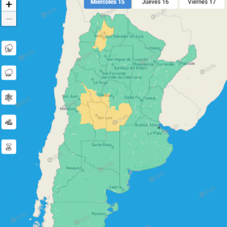 ALERTA METEOROLÓGICO POR TORMENTAS FUERTES