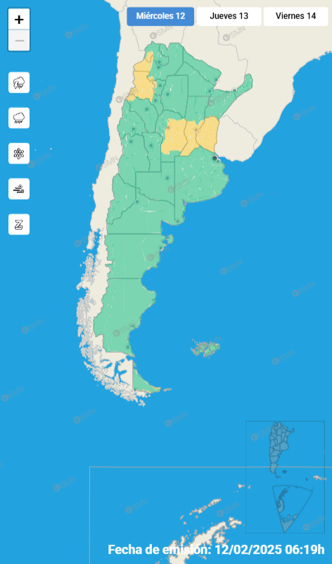 SIGUE EL ALERTA METEOROLÓGICO PARA EL SUDESTE CORDOBÉS