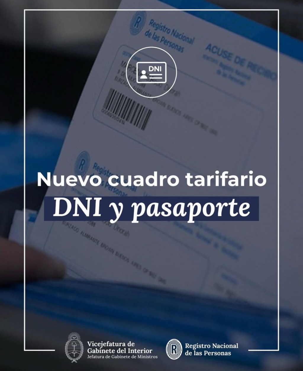 NUEVO CUADRO TARIFARIO PARA DOCUMENTOS