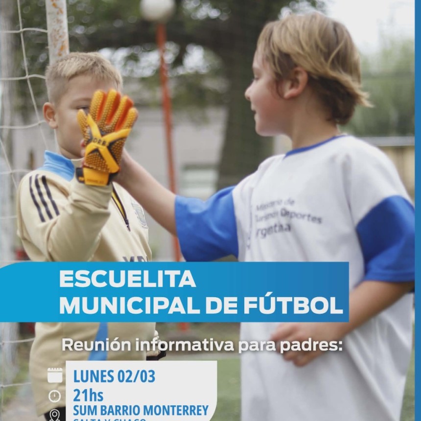 REUNI&Oacute;N INFORMATIVA PARA LA ESCUELITA MUNICIPAL DE F&Uacute;TBOL