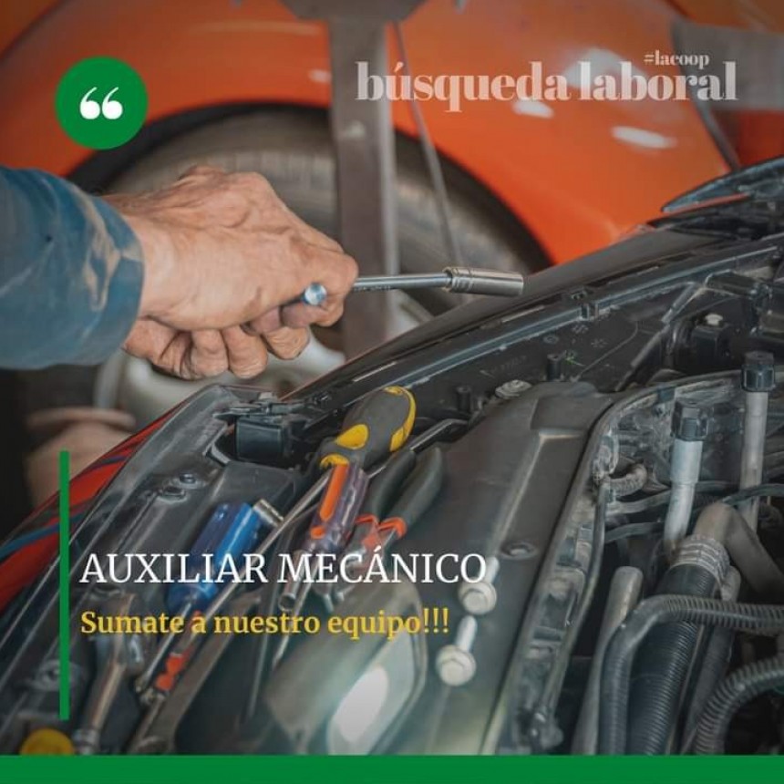 LA COOPERATIVA AGRÍCOLA BUSCA AUXILIAR MECÁNICO