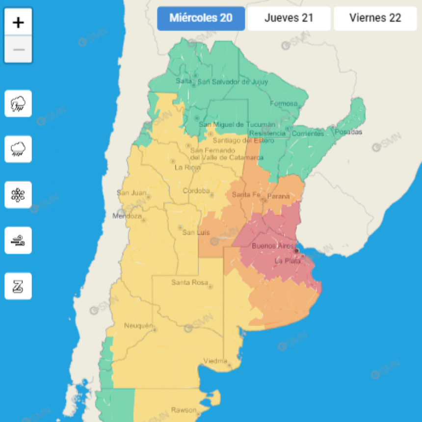 ALERTA METEOROLÓGICO PARA EL SUDESTE CORDOBÉS