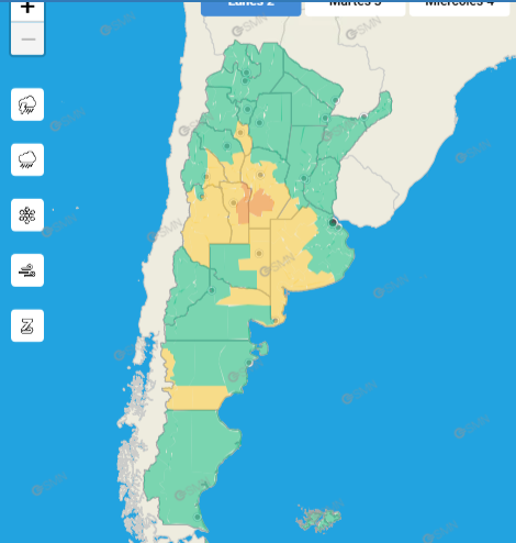 ALERTA METEOROL&Oacute;GICO PARA EL SUDESTE CORDOB&Eacute;S