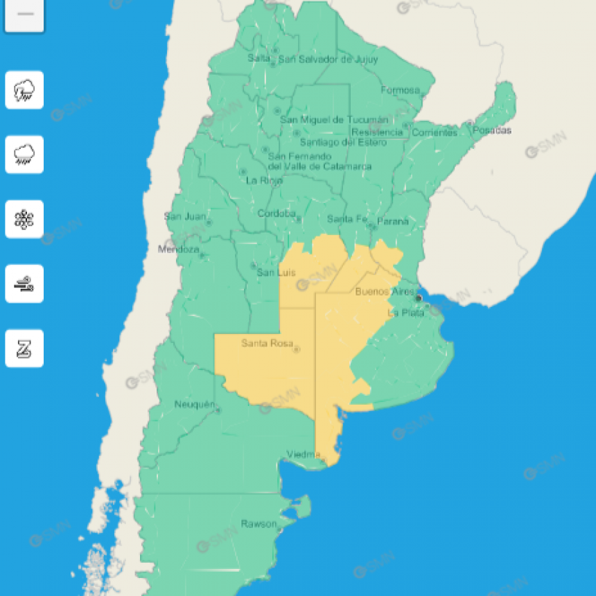 ALERTA POR TORMENTAS PARA EL SUR PROVINCIAL