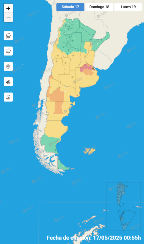 RIGE UN ALERTA AMARILLO POR TORMENTAS FUERTES