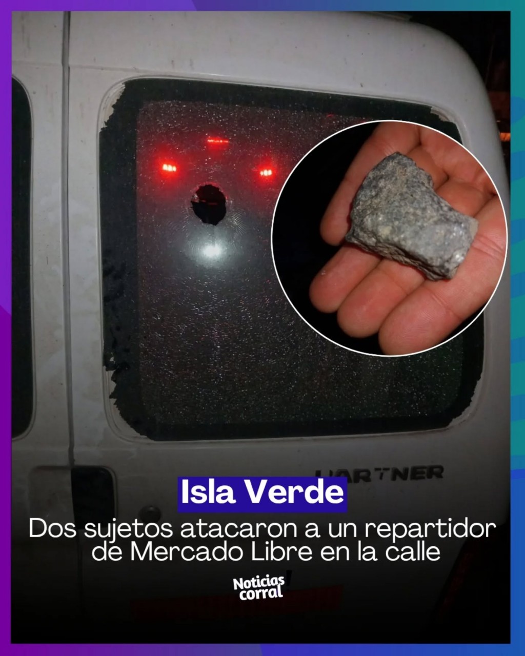 CORRIERON A PIEDRAZOS A REPARTIDOR DE MERCADO LIBRE