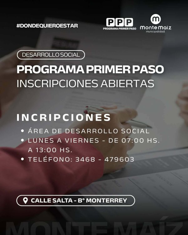 ABREN INSCRIPCIONES PARA EL PROGRAMA PRIMER PASO