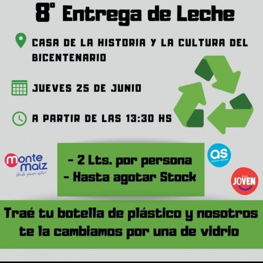 8° ENTREGA DE LECHE EN LA CASA DE LA CULTURA