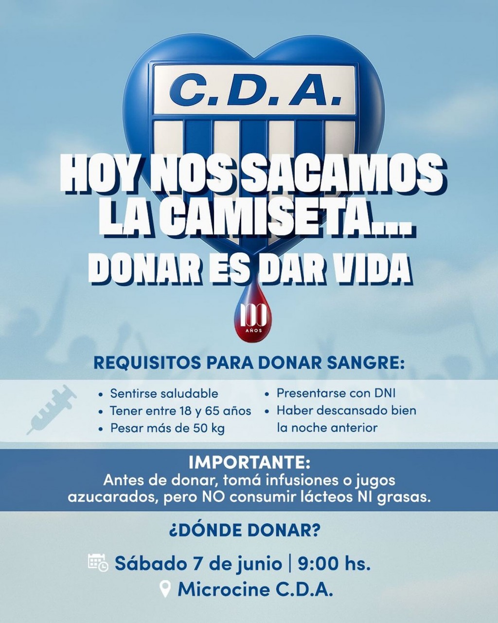 ARGENTINO: CAMPAÑA DE DONACIÓN DE SANGRE