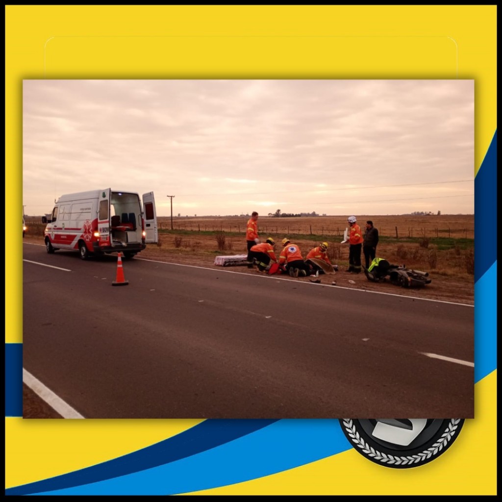 ACCIDENTE EN RUTA 12: CHOQUE DE AUTO Y MOTO