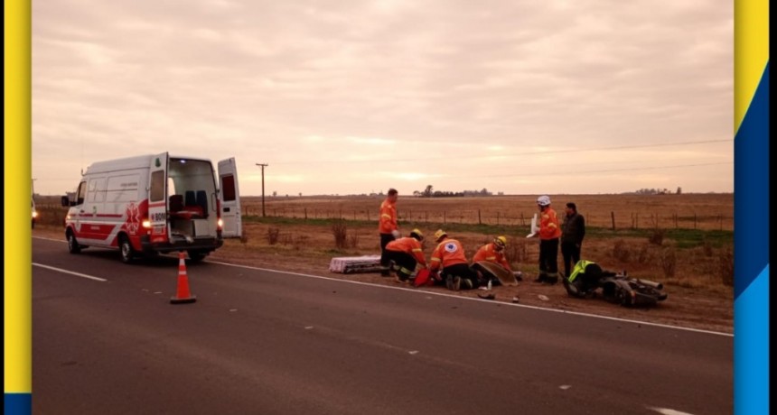 ACCIDENTE EN RUTA 12: CHOQUE DE AUTO Y MOTO