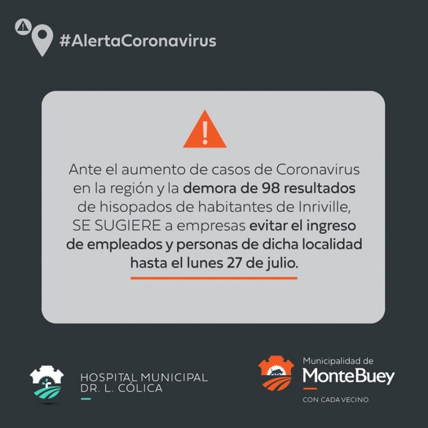 MONTE BUEY: POLÉMICA MEDIDA DE PREVENCIÓN