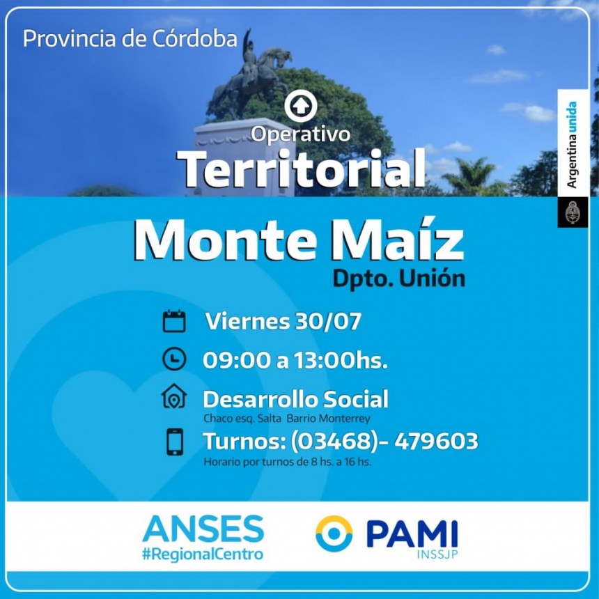 OFICINAS MÓVILES DE ANSES EN MONTE MAÍZ