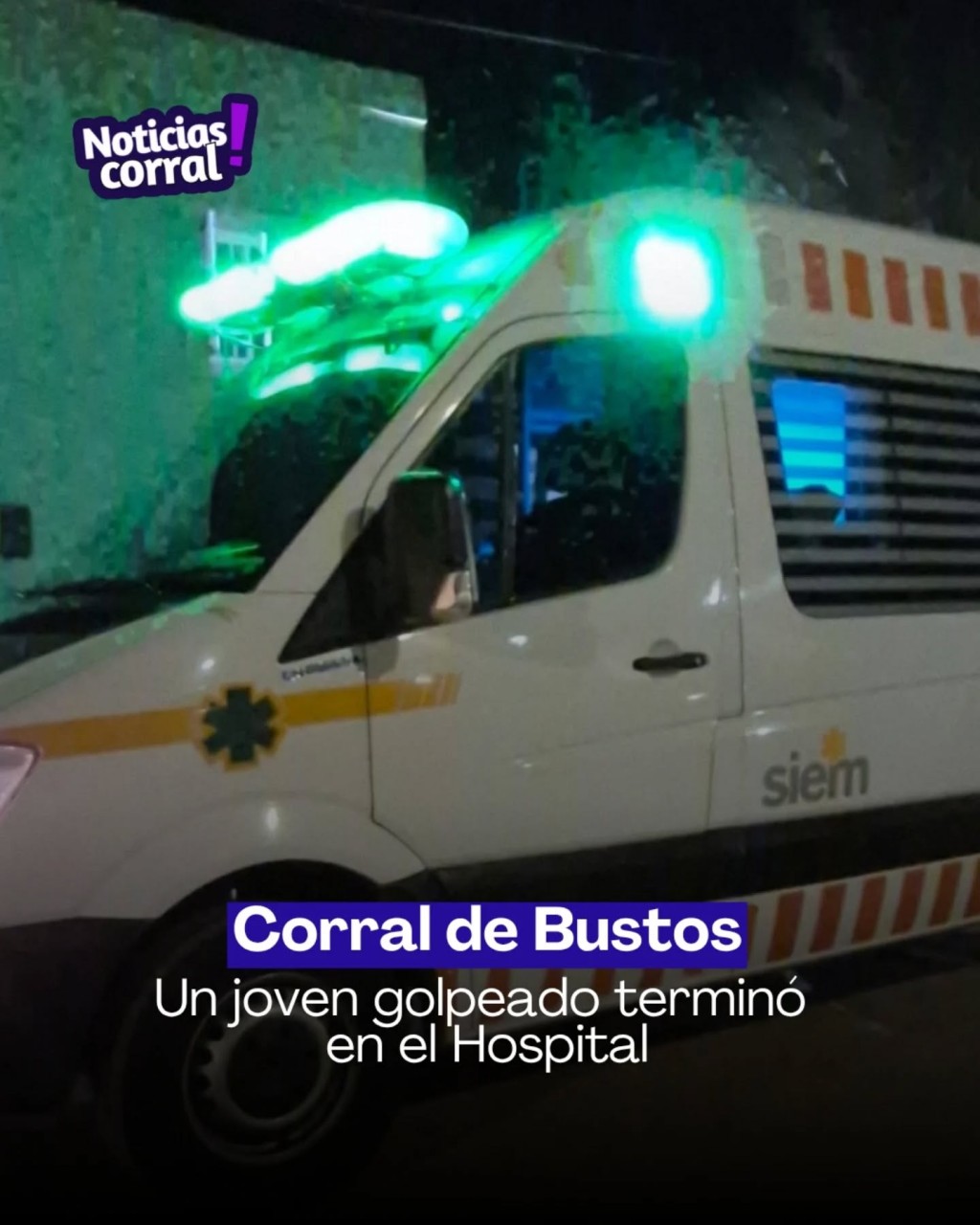 JOVEN DE ESCALANTE HOSPITALIZADO EN CORRAL DE BUSTOS