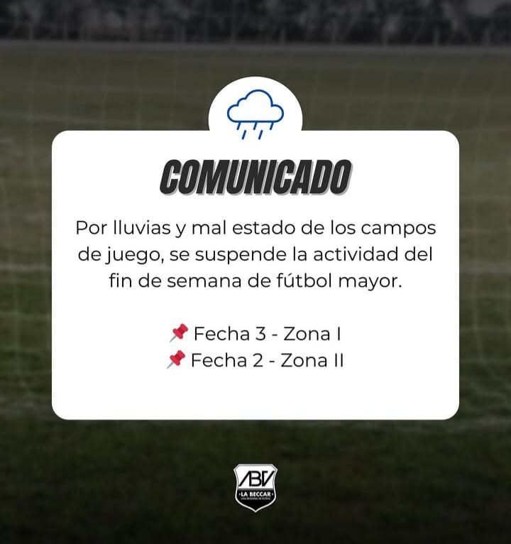 SE SUSPENDIÓ LA FECHA DEL FÚTBOL MAYOR