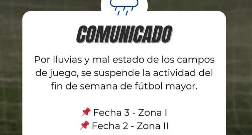 SE SUSPENDIÓ LA FECHA DEL FÚTBOL MAYOR