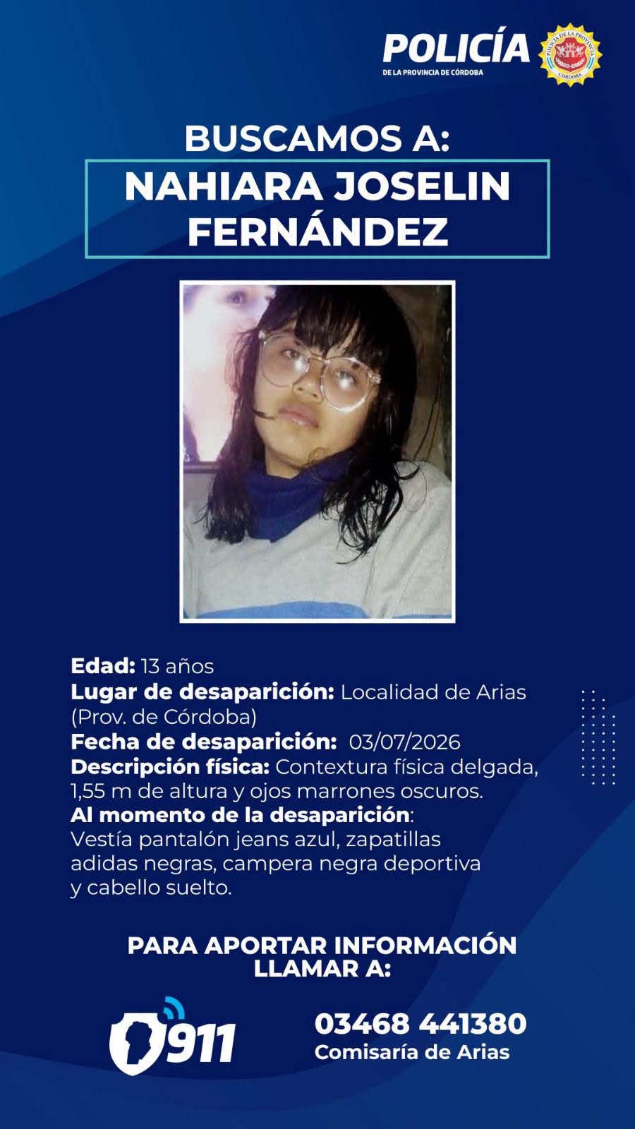 ARIAS: SOLICITUD DE PARADERO