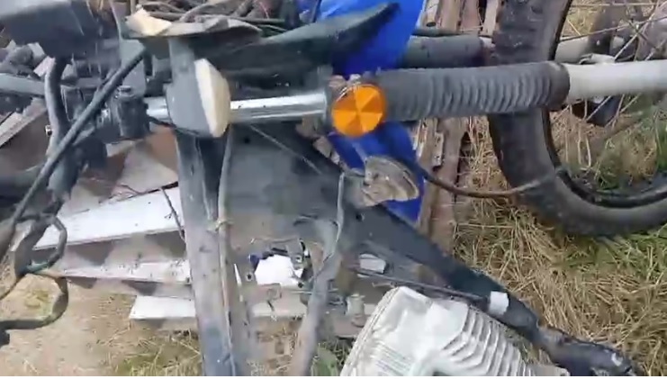 CRISTIAN ENCONTR&Oacute; LO QUE QUED&Oacute; DE SU MOTO