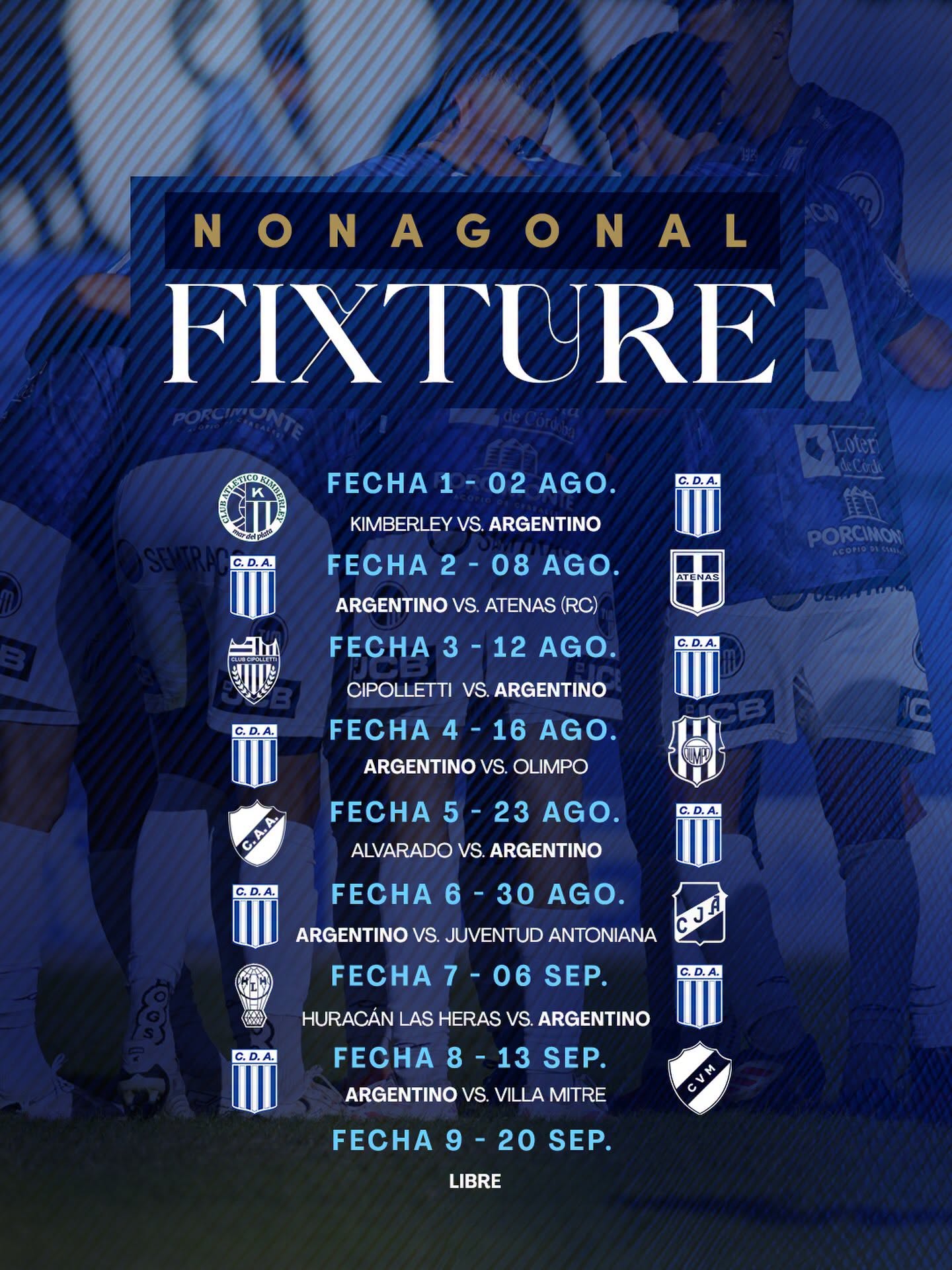 ARGENTINO: RIVALES CONFIRMADOS PARA EL NONAGONAL FINAL