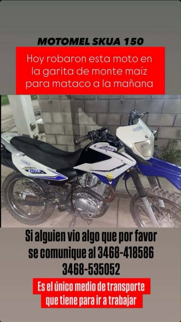 V&Iacute;CTIMA DE ROBO BUSCA SU MOTO DE A PIE EN LA RUTA BARGE