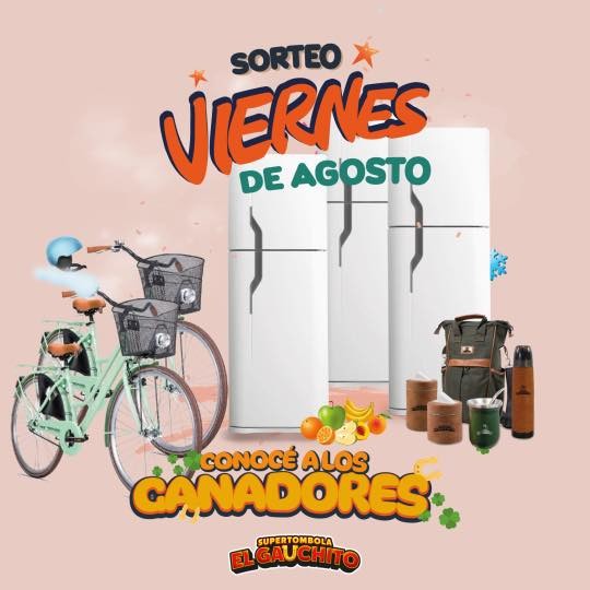 GANADORES DE LOS VIERNES DE AGOSTO