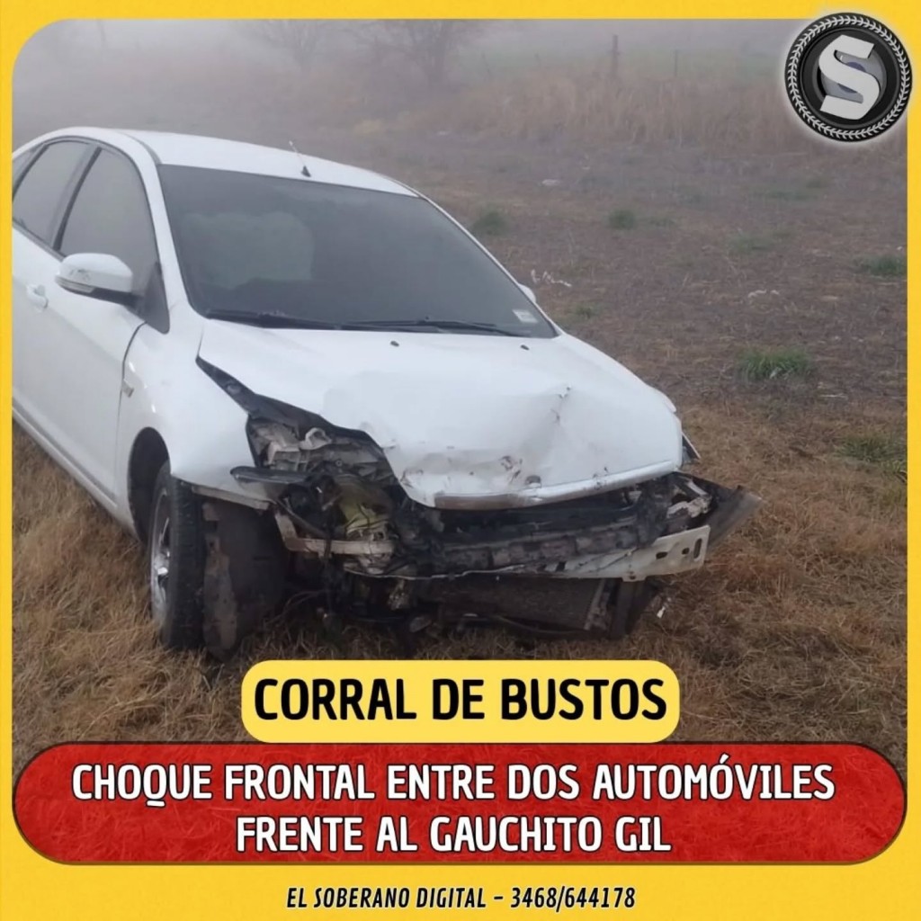 CORRAL DE BUSTOS: CHOQUE FRONTAL EN RUTA 11