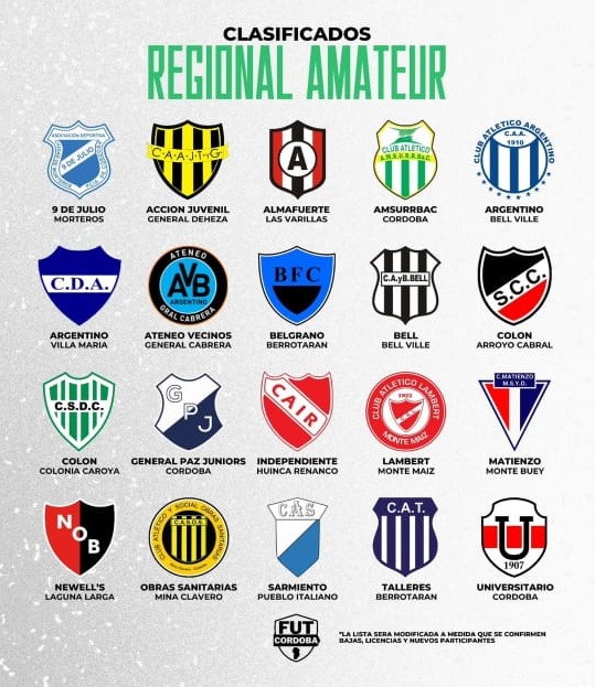 LAMBERT EN LA LISTA DEL REGIONAL FEDERAL AMATEUR