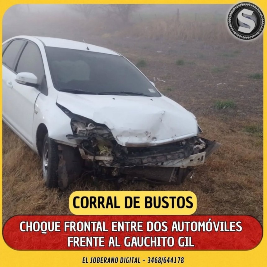 CORRAL DE BUSTOS: CHOQUE FRONTAL EN RUTA 11