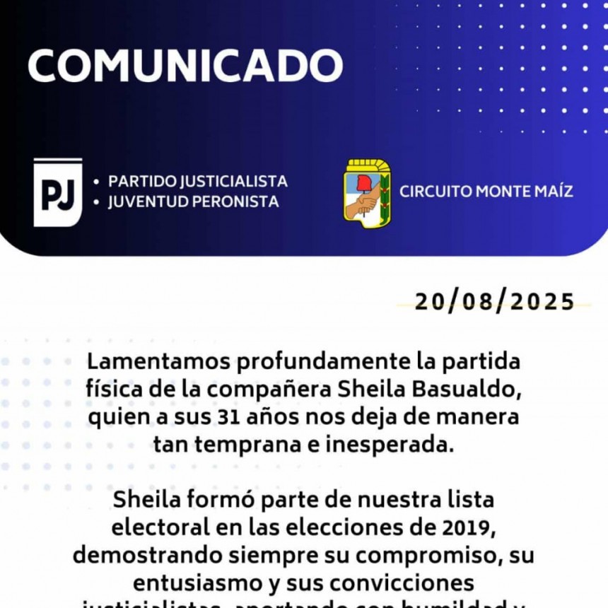 FALLECIÓ JOVEN MUJER EN MONTE MAÍZ