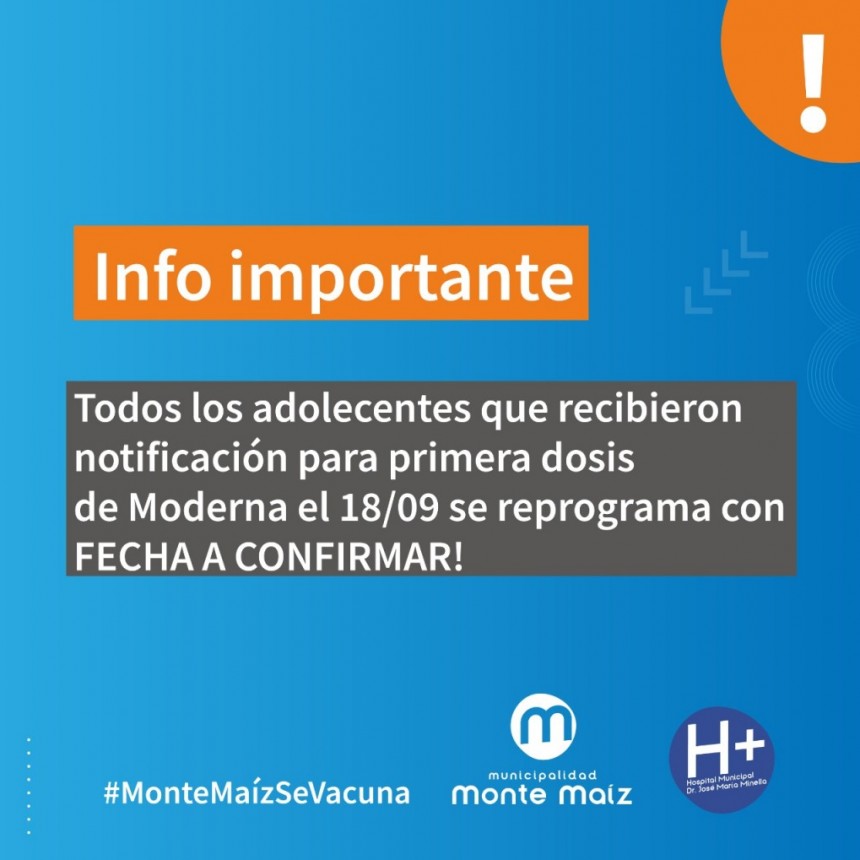 VACUNACIÓN CON MODERNA POSTERGADA 