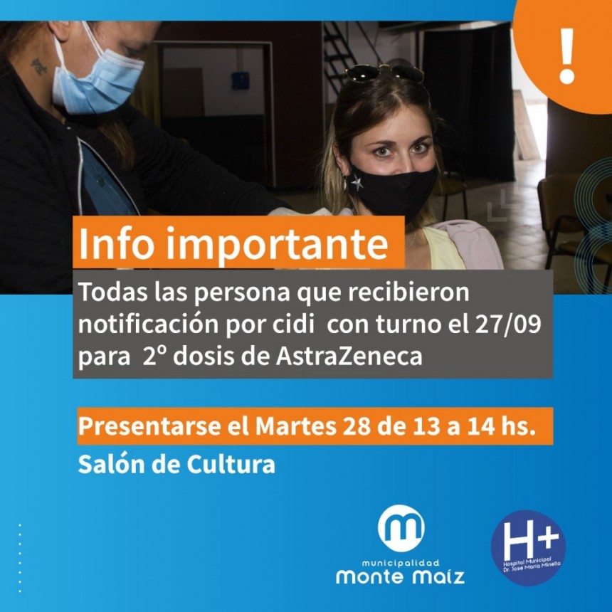 VACUNACIÓN CON SEGUNDA DOSIS DE ASTRAZENECA