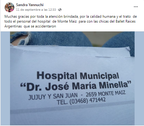 MAMÁ DE BAILARINA ACCIDENTADA AGRADECIÓ AL HOSPITAL