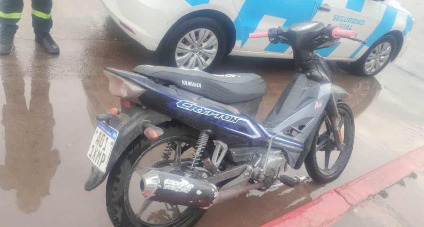 LABORDE: MOTOCICLETA SECUESTRADA