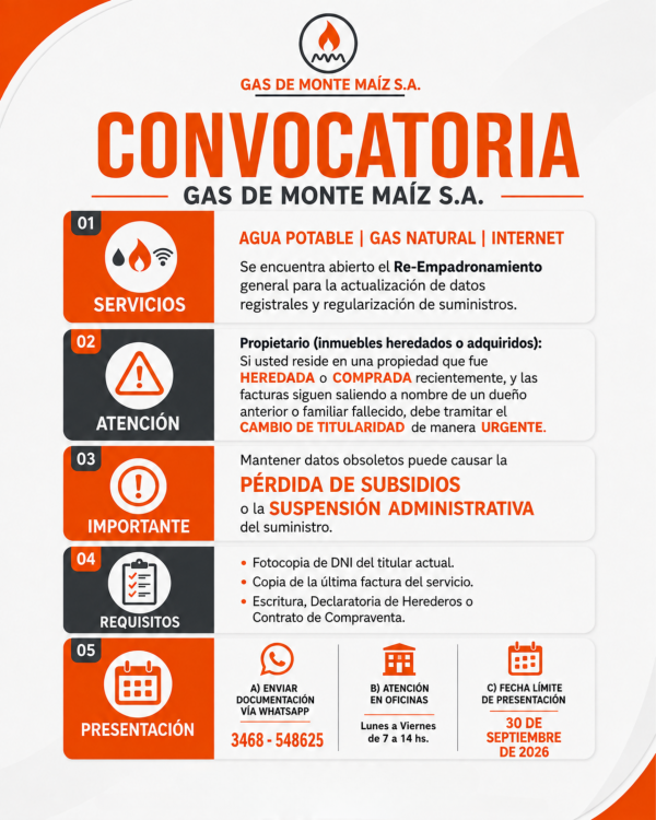 CONVOCATORIA DE REEMPADRONAMIENTO DE SERVICIOS