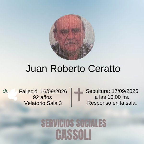 FALLECIMIENTO: JUAN ROBERTO CERATTO
