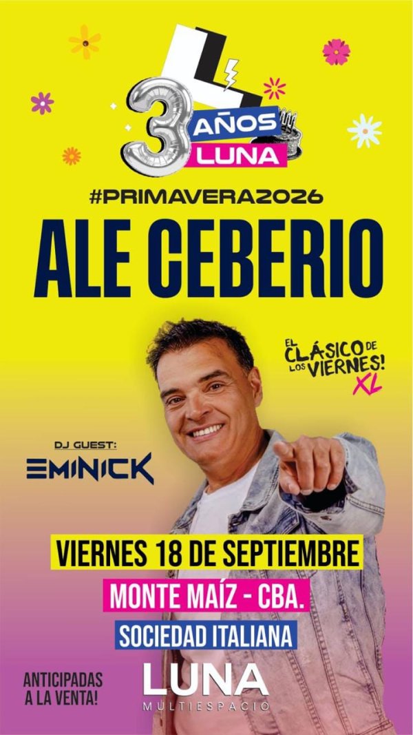 ESTA NOCHE: ALE CEBERIO EN MONTE MA&Iacute;Z