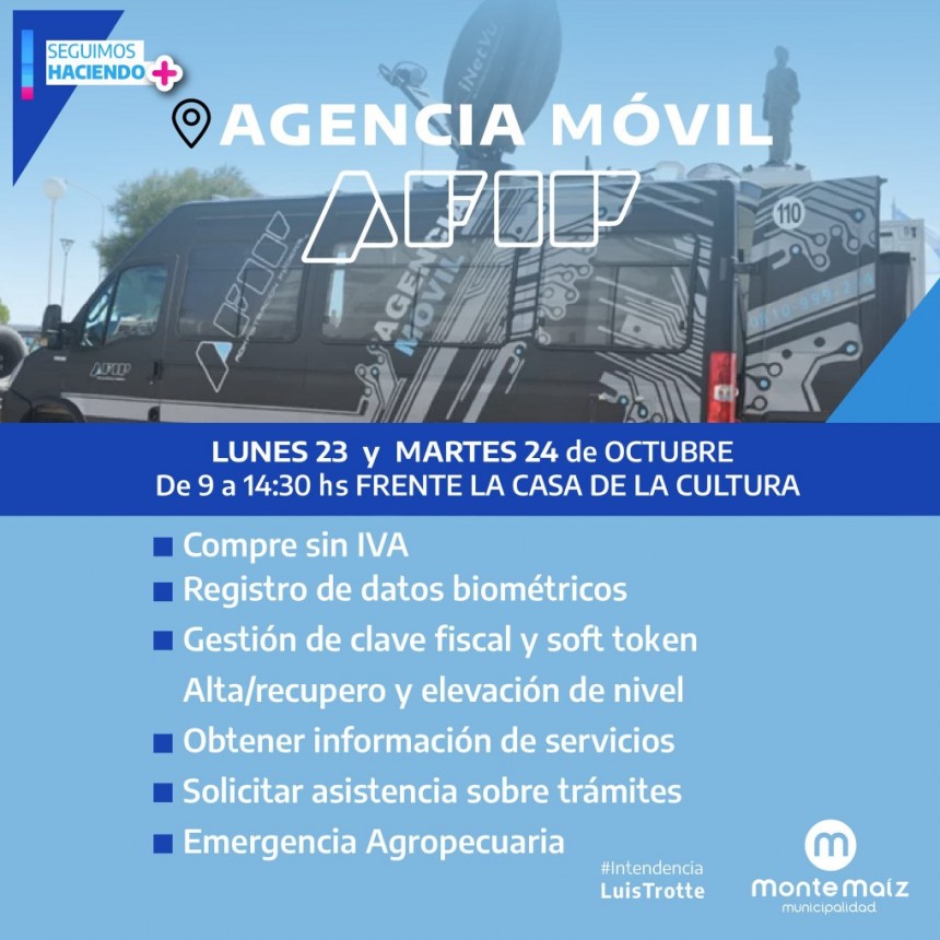 LLEGA LA AGENCIA MÓVIL DE AFIP