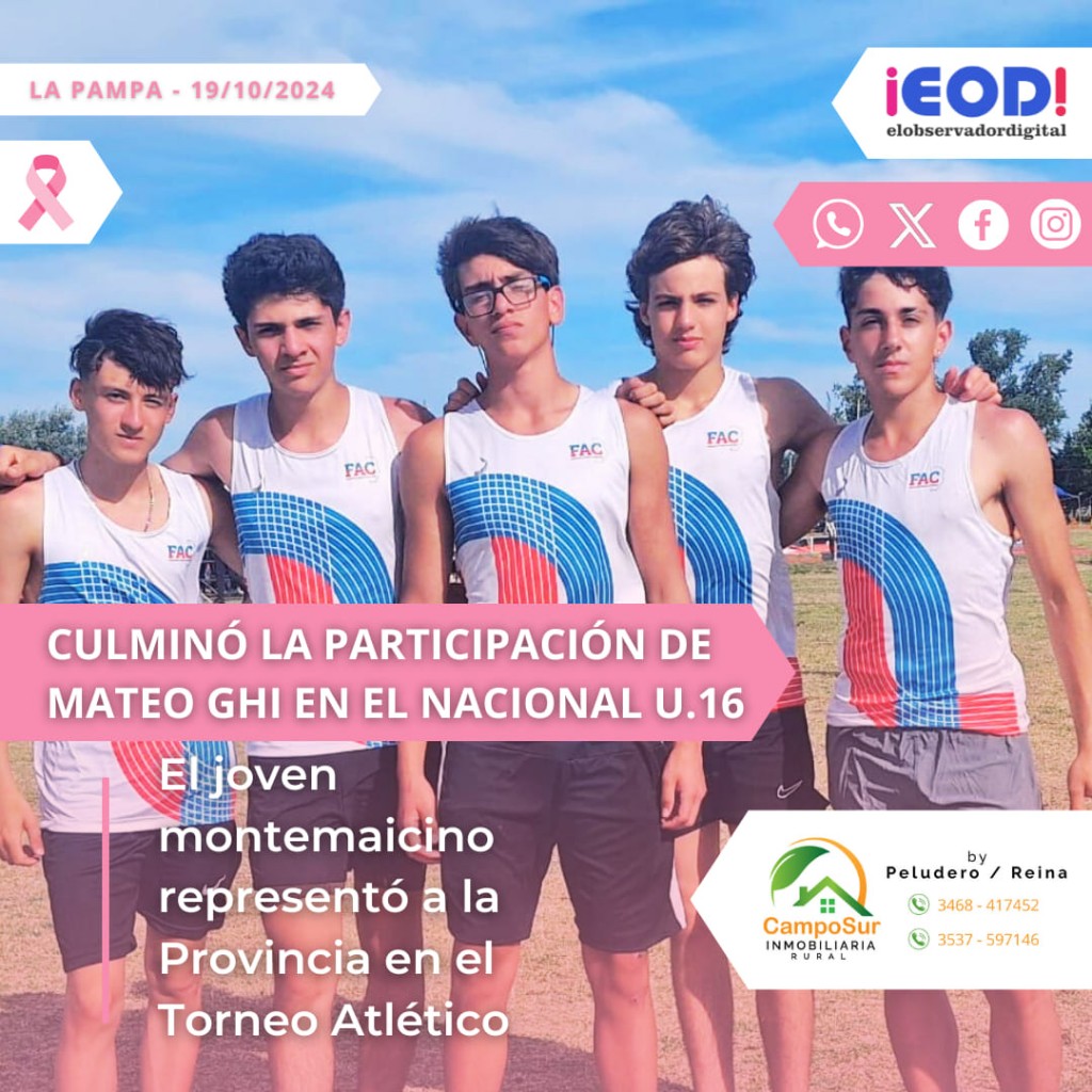 IMPORTANTE PAPEL DE ATLETA LOCAL EN EL NACIONAL U 16