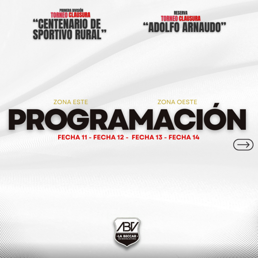 PROGRAMACIÓN PARA EL CLAUSURA DEL FÚTBOL MAYOR