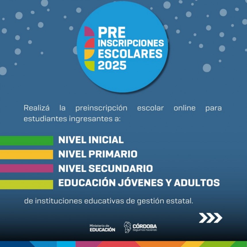 PREINSCRIPCIONES PARA EL CICLO LECTIVO 2025