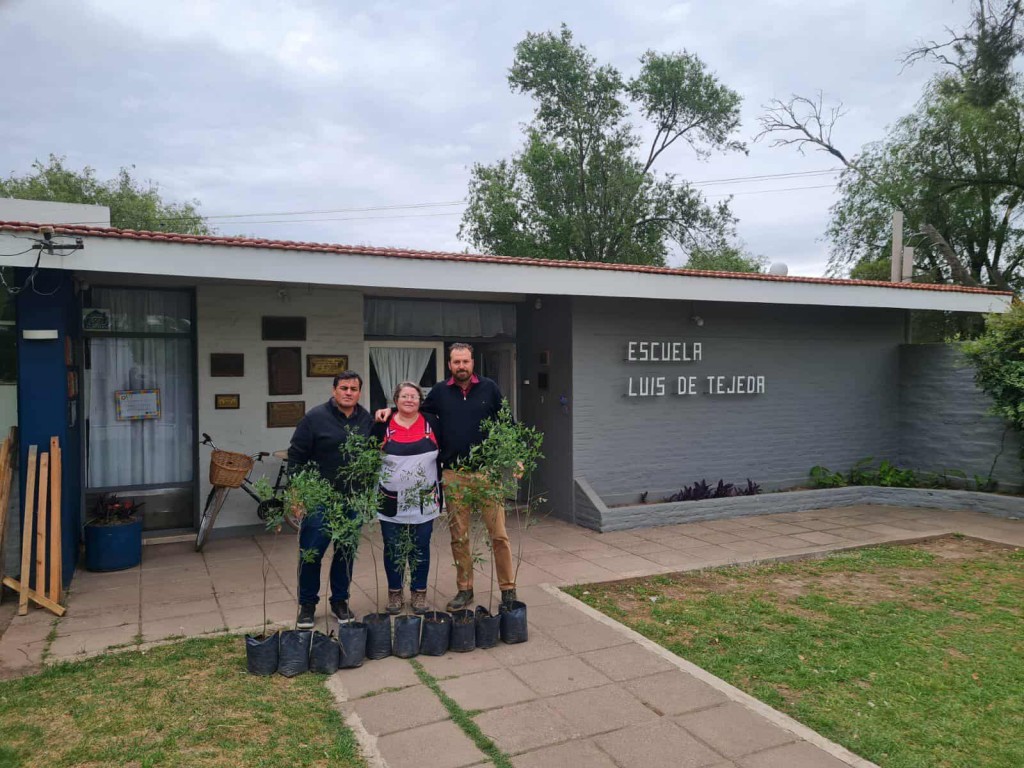 ENTREGA DE ÁRBOLES EN ESCUELA LUIS DE TEJEDA