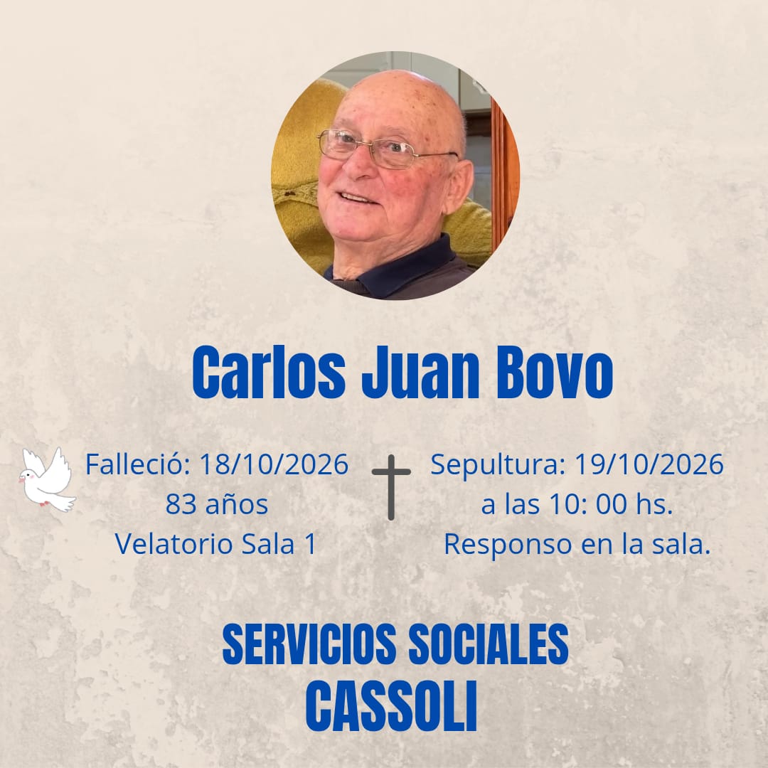 FALLECI&Oacute; EL SR CARLOS JUAN BOVO